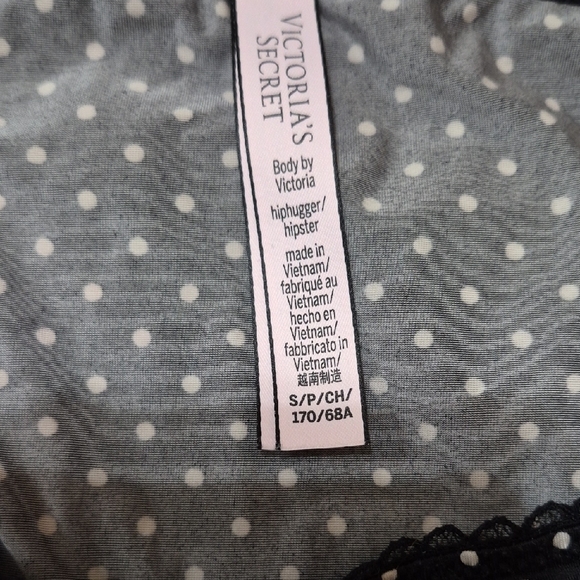 Victoria's Secret Black Polka Dot Lace Bra And 2 Panties Set - Picture 8 of 12